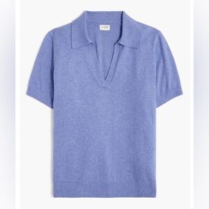 J. Crew Factory Women’s Cotton Cashmere Polo Sweater in Periwinkle, Size Small